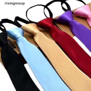 [risingmeup] เนคไทลําลอง มีซิป เข้ารูป สีพื้น สําหรับเด็กนักเรียนผู้ชาย งานแต่งงาน ♨ขายดี