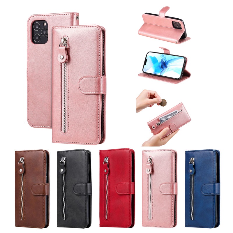 เคสโทรศัพท์หนัง ฝาพับ พร้อมช่องใส่บัตร สําหรับ OPPO A57 A77 A77s A17 A17k A94 A54 A74 A95 A16 A9 A5 A92 A52 A53 A55 A33 2020 5G