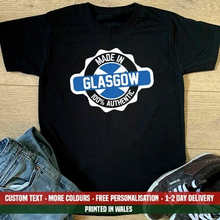 [S-5XL] เสื้อยืดลําลอง ผ้าฝ้าย แขนสั้น พิมพ์ลาย Made In Glasgow เหมาะกับของขวัญวันพ่อ สําหรับครอบครัว