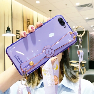เคส oppo a3s a5 a12e a3s เคสโทรศัพท์มือถือแบบนิ่ม กันกระแทก ประดับเพชรเทียม พร้อมสายคล้องคอ และที่ตั้งวาง สําหรับ oppo a3s a5 a12e a3s