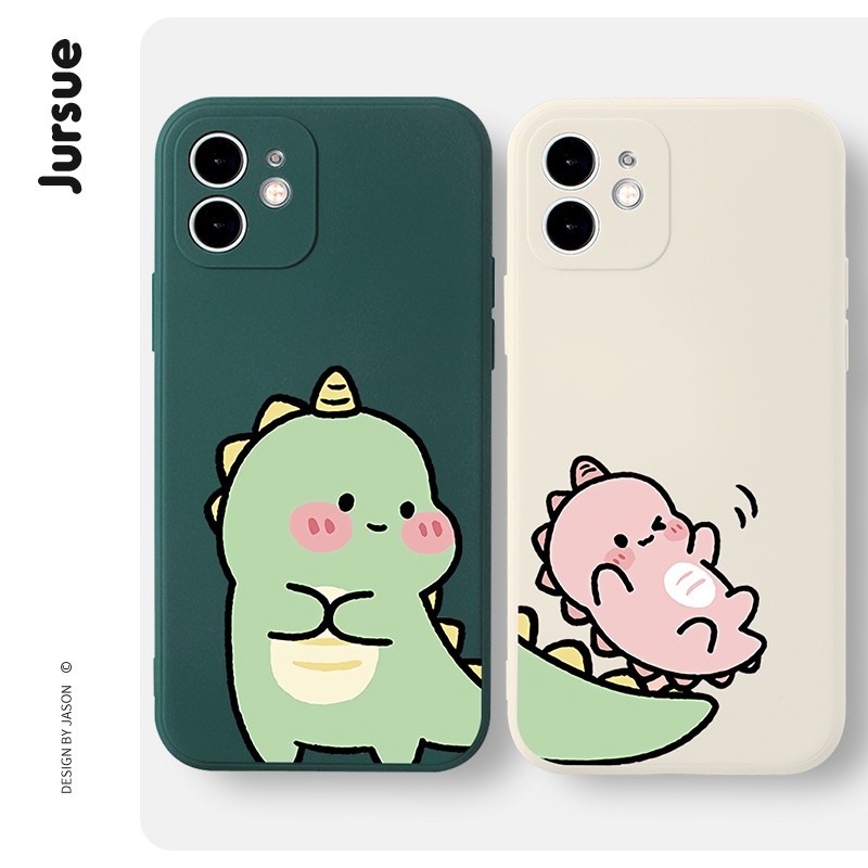 Jursue เคสคู่ เคสไอโฟน คู่รัก กันกระแทกซิลิโคนนุ่มการ์ตูนน่ารักตลก เคสโทรศัพท์ Compatible For 3473