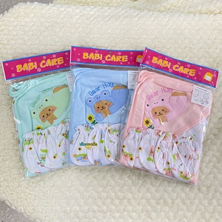 BABI CARE ชุดผ้าห่อตัว Cotton 4 ชิ้น มีหมวก ปักลายการ์ตูน รุ่น 425