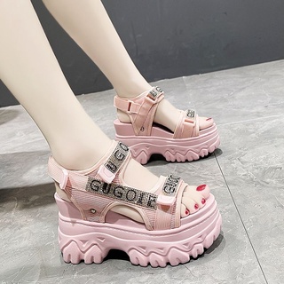 พร้อมส่ง!! รองเท้าส้นเตารีด รองเท้ารัดส้น สูง10cm size34-39