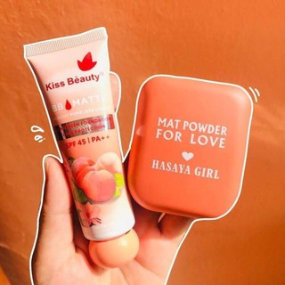 ส่งเซตละ120- แท้💯 #ดูโอ้คู่พีช🍑🍑 แพ็คคู่ราคาส่งถูกสุดๆ BB Cream กันแดด +แป้ง❤ Hasaya girl