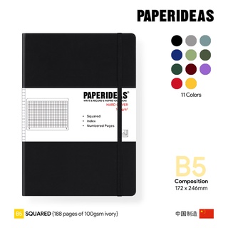 Paperideas B5 Squared Hardcover Notebook - สมุดโน๊ตเปเปอร์ไอเดีย B5 ปกแข็งลายตาราง
