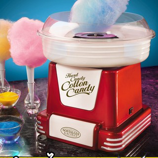 พร้อมส่ง💥 เครื่องทำสายไหม ที่ทำสายไหม Cotton Candy Machine กำลังไฟ500W มีที่กันกระเด็น เครื่องทำขนม สีแดง TECHME