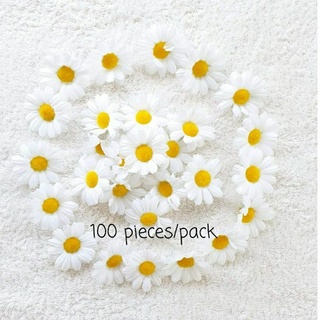 🌼 ดอกเดซี่ พลาสติก (แพ็คละ 100 ชิ้น)🌼  แต่งกระเป๋า D.I.Y 🌼