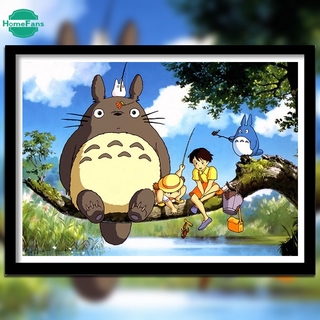 Pl ชุดงานจิตรกรรมเม็ดบีดทรงเพชร 5D DIY รูป Totoro Mosaic สําหรับตกแต่งบ้าน 40x30ซม.