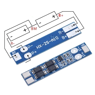 Bms 2S 7.4V 8.4V 8A 18650 บอร์ดป้องกันชาร์จแบตเตอรี่