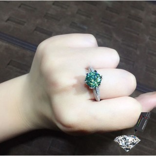 จริง 1 กะรัต Moissanite แหวนแฟชั่นเจ้าหญิง S925 เงิน Moissanite แหวนเพชรผู้หญิง