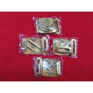 หัวเข็มขัดทหาร หัวทอง ทบ แบบขัดแบบมีน๊อต