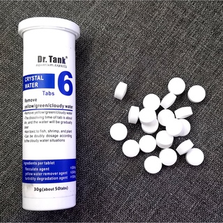 Dr.Tank เบอร์ 6 Cystal Warter Tabs ขนาด 50 เม็ด ช่วยทำให้น้ำใส