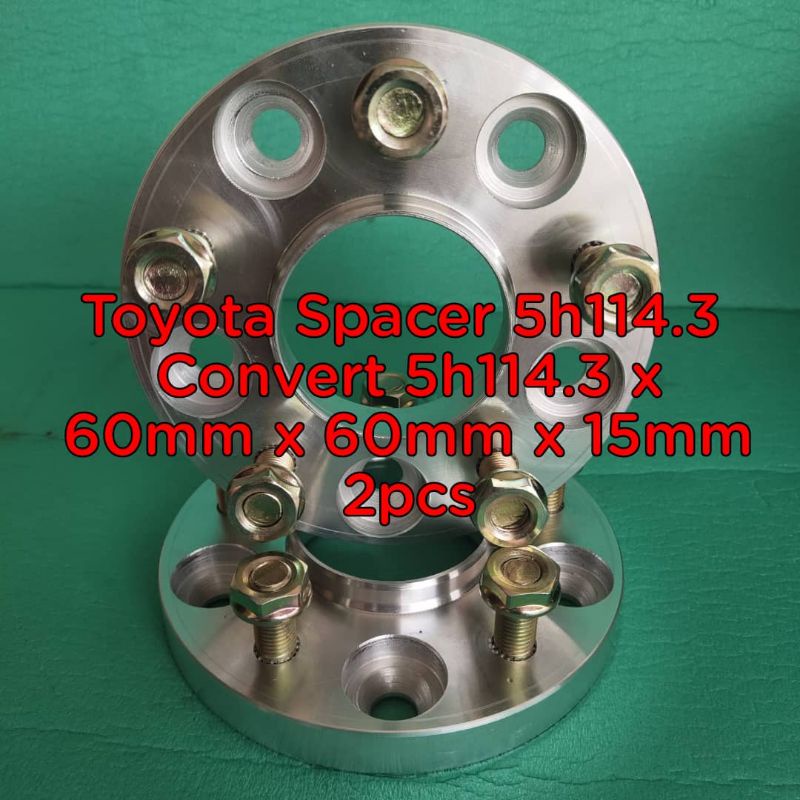 Toyota Spacer 5h114.3 แปลง 5h114.3 x 60 มม. x 60 มม. x 15 มม. 2 ชิ้น