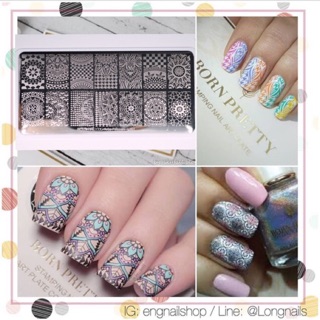 แผ่นปั๊มลายเล็บผืนผ้า - แมนดาลา อาหรับ mandala opi orly essie zoya