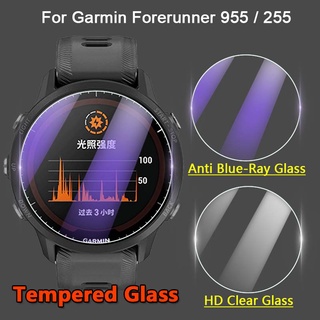 ฟิล์มกระจกนิรภัยกันรอยหน้าจอ 2.5D HD แบบใส ป้องกันแสงสีฟ้า สําหรับ Garmin Forerunner 955 Solar 255 255S 5 ชิ้น