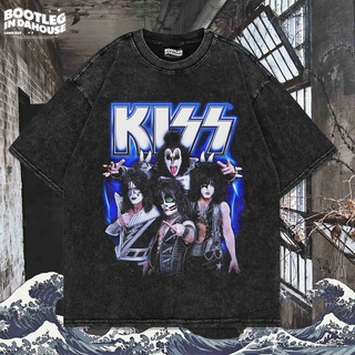 เสื้อยืด ลาย Kiss OVERSIZE WASHING VINTAGE | เสื้อยืด โอเวอร์ไซส์ | เสื้อยืด ขนาดใหญ่ | เสื้อยืด ซักได้ | หินล้าง | จูบ