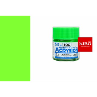 สีสูตรน้ำ ACRYSION COLOR N100 FLUORESCENT GREEN (Gloss) 10ml