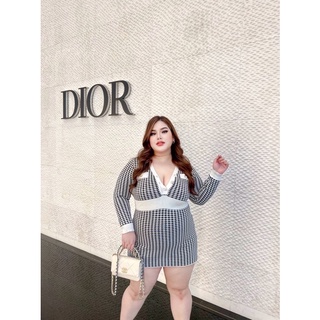 💋Muenfun เดรสชิโนผ้าหนา
