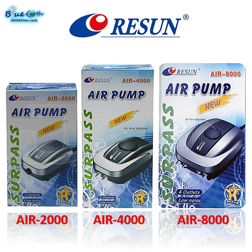 Resun ปั้มอ็อกซิเจน Air 2000/ Air 4000/ Air 8000 ปั๊มลม  เสียงเงียบ