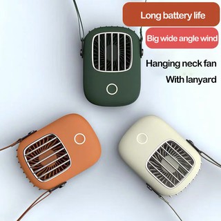 🎉 🎉 2020 Newest Style Portable Hanging Neck Fan Mini Pocket Air Cooling Fan Summer Outdoor Travel Lanyard Handfree Cooler USB Chargeable Fan พัดลมระบายความร้อนแบบพกพาขนาดเล็ก