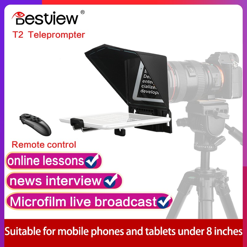 Bestview T2 โทรศัพท์มือถือ ipad ตาเดียวแบบพกพาเตือนสัมภาษณ์สดอินเทอร์เน็ตคนดังกล้องดูคำบรรยาย telepr