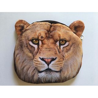 กระเป๋าใส่เหรียญลายหน้าสิงโตเจ้าป่า  3มิติเหมือนจริง Lion Face  Coin Purse 3D