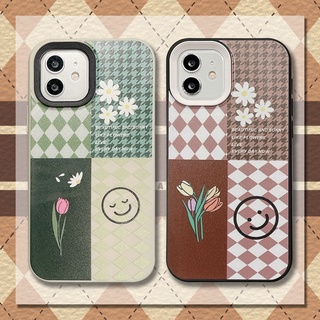 2 in 1 เคสโทรศัพท์มือถือ ซิลิโคนนุ่ม หนา ลายหน้ายิ้ม สีขาว สไตล์วินเทจ สําหรับ iphone 14 6s 7 8 plus XR 11 12 13 pro max