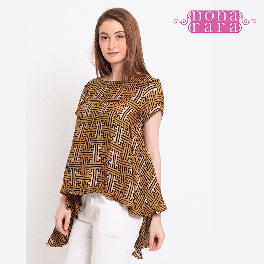 NONA RARA - Orchida Dobi T0364 เสื้อเชิ้ตผ้าบาติกลําลองสมัยใหม่