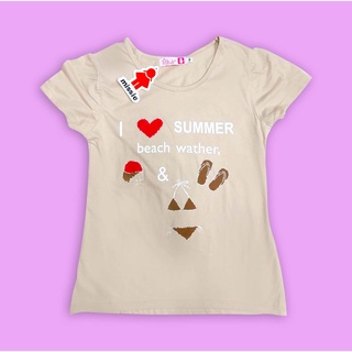 เสื้อยืดแขนสั้น ลำลอง ลาย I love summer