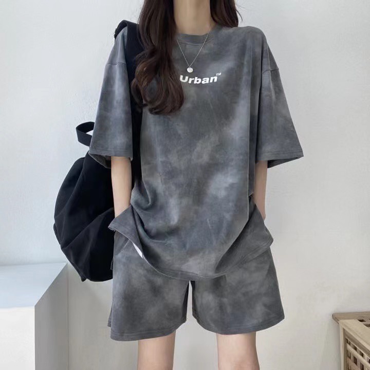 เสื้อครอป 2 ชิ้น ชุดรัดรูปหน้าอกใหญ่ ELAND_SHOPชุดเซต ขาสั้นใส่สบาย ผ้าบาง ชุตเซตสไตล์เกาาหลี