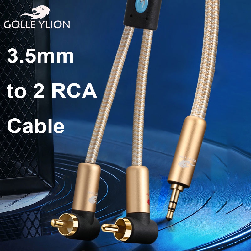 Golley Lion Hifi Stereo Mm Jack To Dual Rca Aux Cable Male To Male