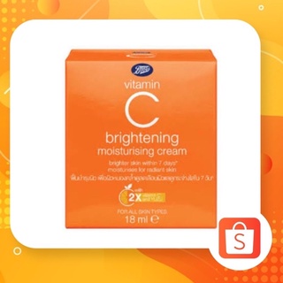 Boots มอยส์เจอร์ไรซิ่งครีม Vitamin C Brightening Moisturising Cream มี 2 ขนาด 18ml และ 50ml.