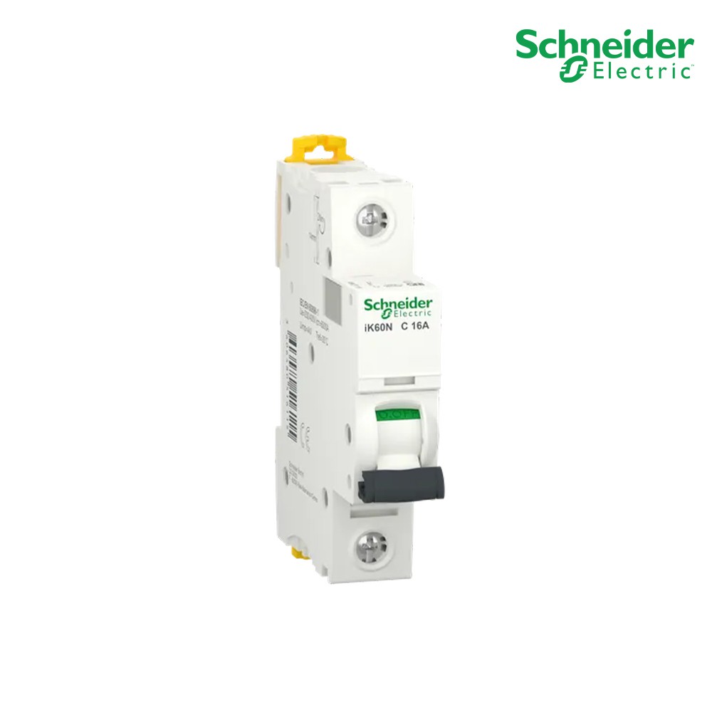 Schneider Miniature circuit-breaker, Acti9 iK60N, 1P, 16 A, C curve, 6000 A , 6kA A9K27116  PlugOn