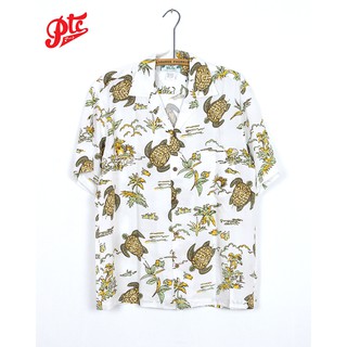 เสื้อฮาวาย Two Palms Turtles White