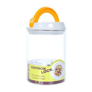 ขวดโหล โหลแก้ว ขวดโหลแก้วกลมฝาดึง RAINBOW LOCK M 1 ลิตร สีส้ม ผลิตจากวัสดุคุณภาพดี