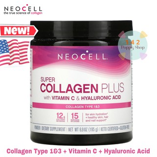 Neocell Super Collagen Plus with Vitamin C &amp; Hyaluronic Acid Powder, 6.9 oz (195 g)-Derma Matrix