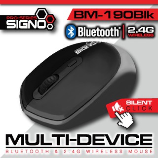 Signo BM-190 Mouse Multi-Device 2 in 1 (ฺBluetooth &amp; Wireless)