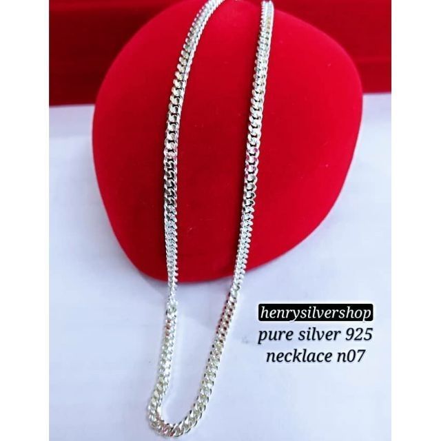 สร้อยคอเงิน 925 w2.3mm L39-72cm Rantai Leher J.mesin 07 925 เงินสร้อยคอ