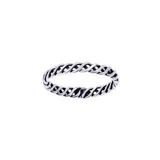 SILVER THAI Silver Threaded Twist Rings เครื่องประดับเงินแท้แหวนเกลียวเงินแท้ลงดำ