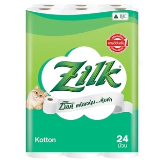 [ทั้งหมด 3 แพ็ค] ซิลค์ กระดาษทิชชู คอตตอน 24 ม้วน ZILK KOTTON TISSUE 24 ROLL