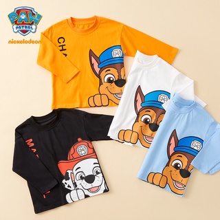 paw patrol เสื้อยืดแขนยาว คอกลม พิมพ์ลายการ์ตูนสุนัข แฟชั่นฤดูใบไม้ผลิ และฤดูใบไม้ร่วง สําหรับเด็กผู้ชาย และเด็กผู้หญิง