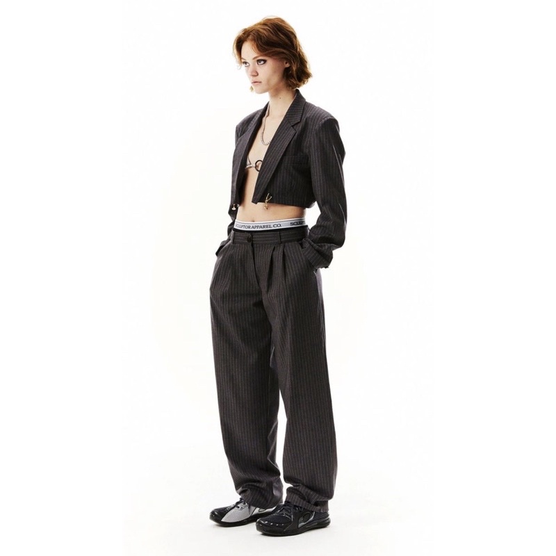 Sculptor กางเกง *มือสอง*-Peekaboo Lowrise Pintuck Pants Size XS