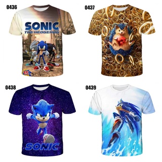 เสื้อยืดแขนสั้นลําลอง พิมพ์ลาย Sonic 3 มิติ สไตล์ฮาราจูกุ แฟชั่นฤดูร้อน สําหรับผู้ชาย