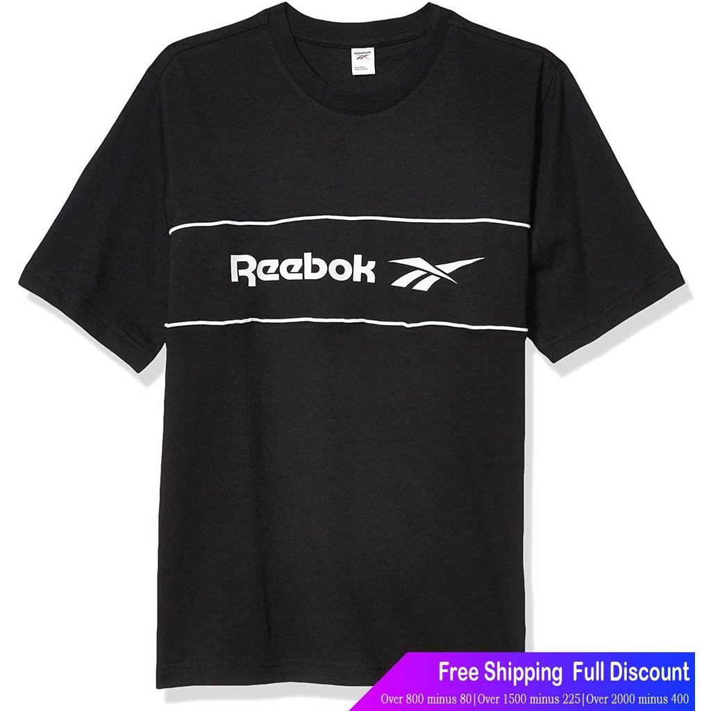 เสื้อยืดตัวล่าสุดเสื้อยืดผู้ชาย Reebok Men's Classic Linear Tee Reebok Round neck T-shirtS-5XL