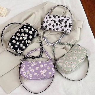 กระเป๋าสะพาย Daisy PU Bag กระเป๋า สกรีนลายดอกเดซี่ กระเป๋าสะพายข้าง กระเป๋าถือ กระเป๋าแฟชั่น ราคาถูก น่ารัก งานเนียบ สวย