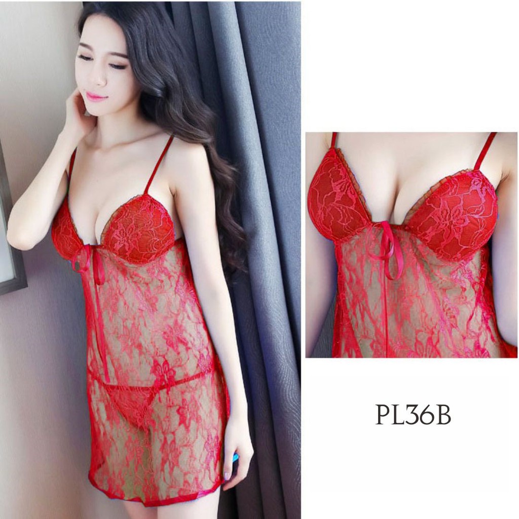 MERAH Lingerie ชุดนอนสตรี Premium Red Pl36B
