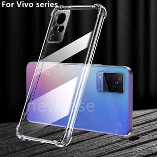 เคสโทรศัพท์มือถือ ซิลิโคนนิ่ม ใส กันกระแทกสี่มุม สําหรับ Vivo Y21 Y33 T1X Y 21 33 S y21S Y33S Y21T Y32 Y 32 V21E Y73 V21 E 4G 5G T1 X