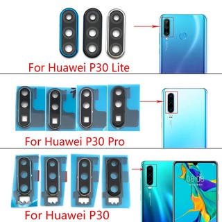 ฝาครอบเลนส์กล้องด้านหลัง พร้อมกรอบกระจก ทรงกลม สําหรับ Huawei P30 P30 Pro P30 Lite