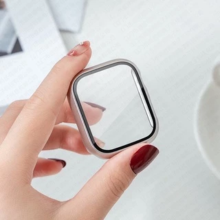สีใหม่ 2022 พร้อมส่ง เคสกระจกกันรอย PC Case + ฟิล์มกระจก สำหรับ Smart Watch 7 6 5 4 3 2 1 Se ขนาด 38 40 41 42 44 45mm