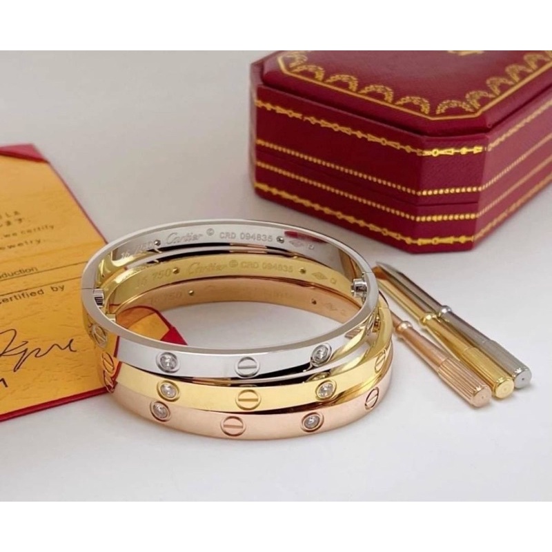 [Wh.bs] กำไล คาเทียร์ Love Bracelet 4 Diamonds 5mm
